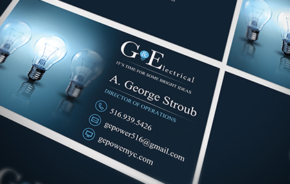 Business Cards created for G&E Electrical.